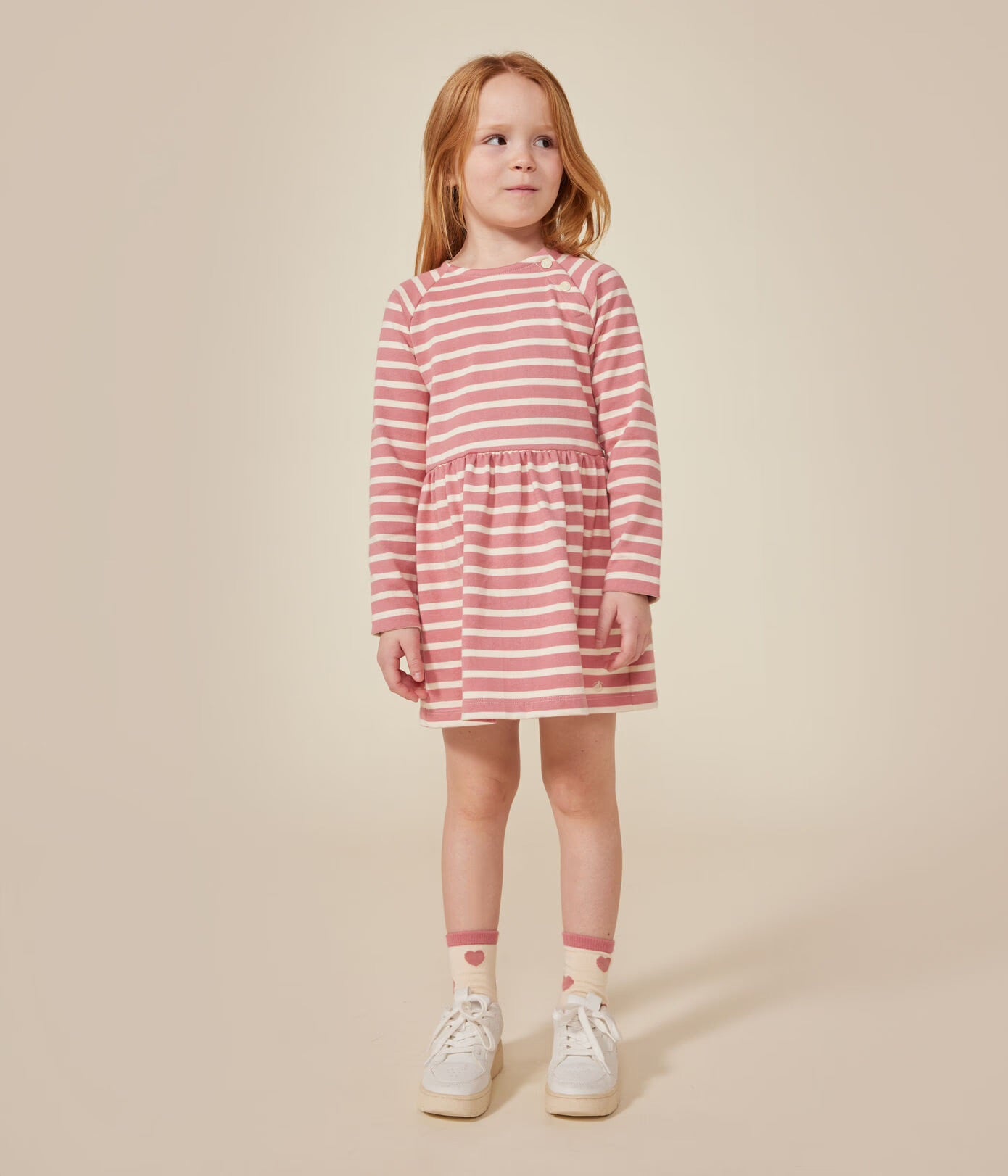 Petit Bateau - Robe à Manches Longues Rayée