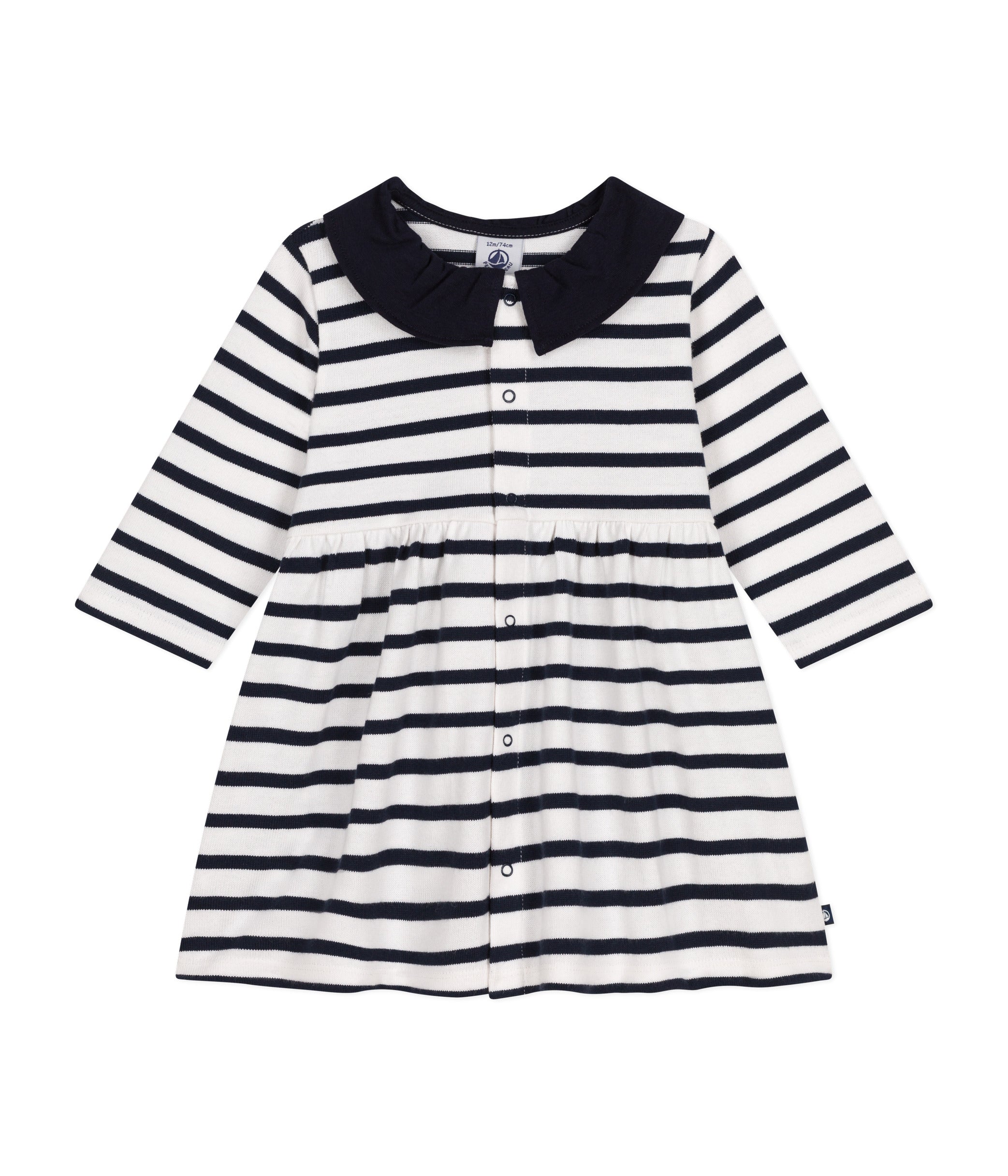 Petit Bateau - Robe Rayée Manches Longues