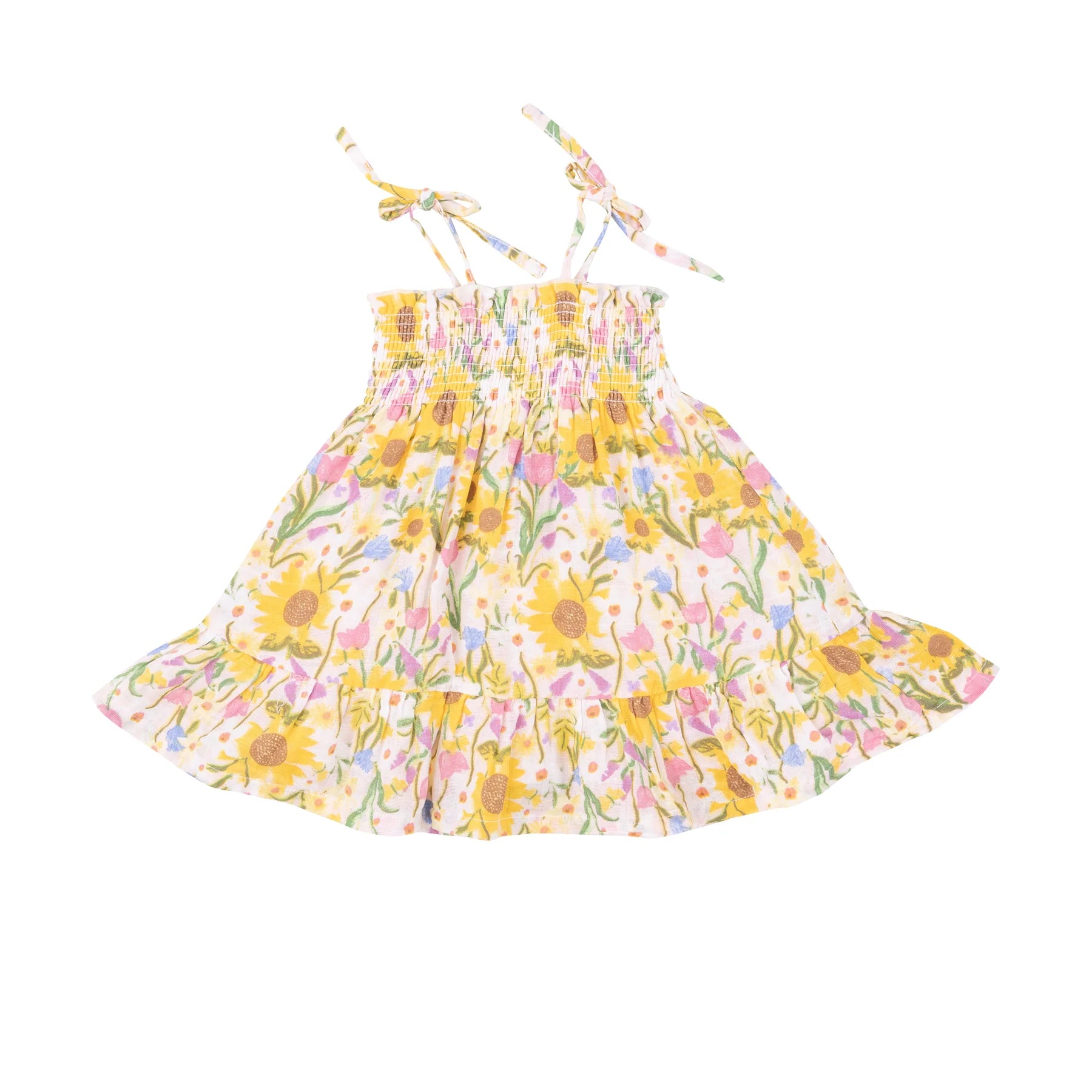 Angel Dear - Robe Soleil Smockée à Bretelles Nouées