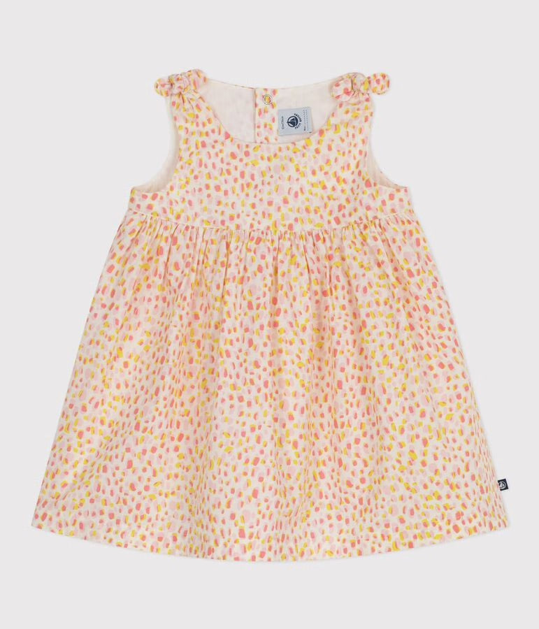 Petit Bateau - Robe bébé en coton sans manches imprimée