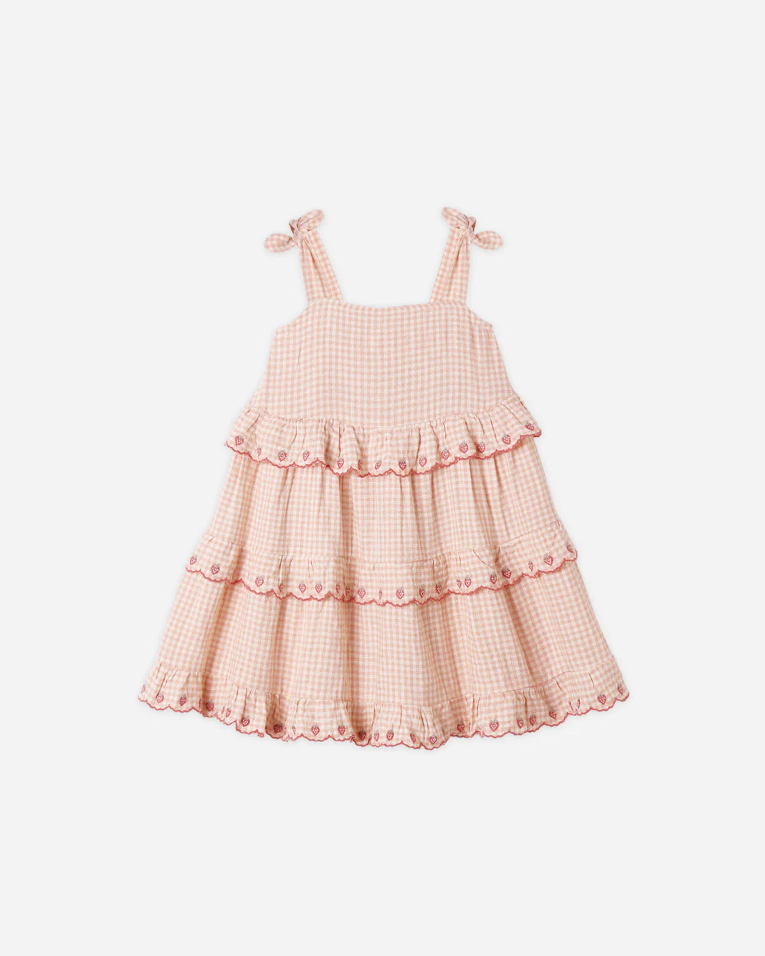 Rylee & Cru - Robe évasée à volants en vichy pétale