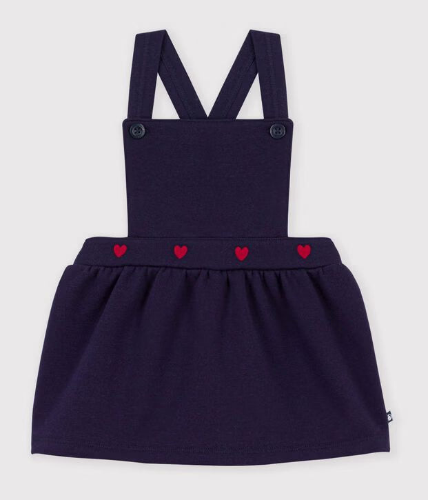 Petit Bateau - Robe bébé en coton sans manches et broderies cœurs