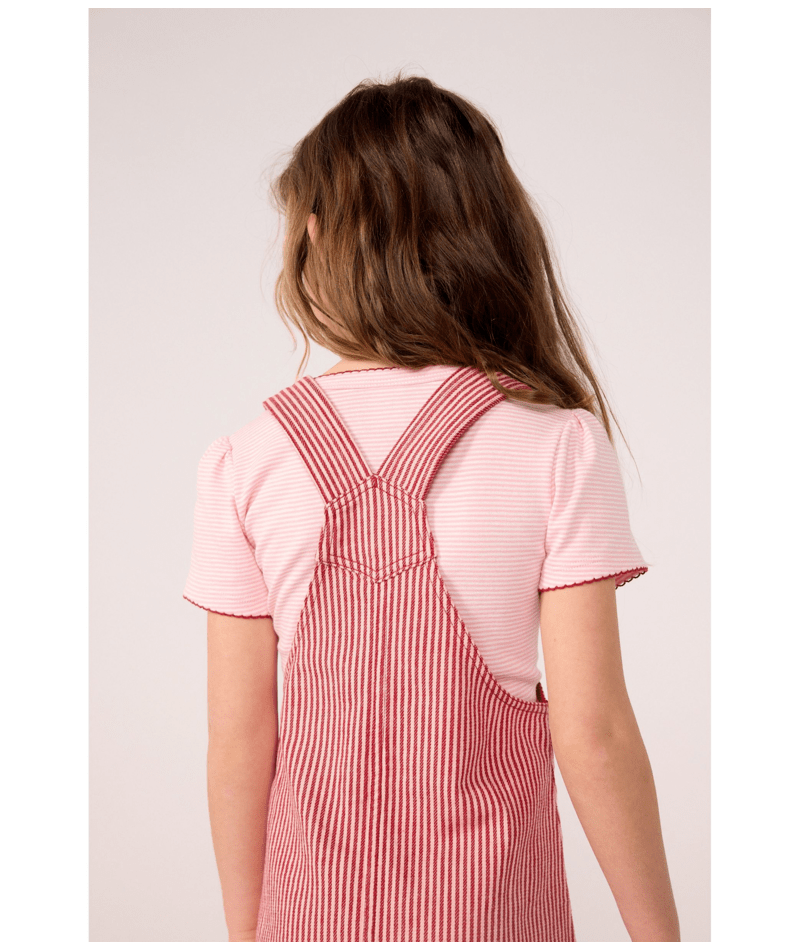 Petit Bateau - Kids' Striped Cotton Dungaree Dress
