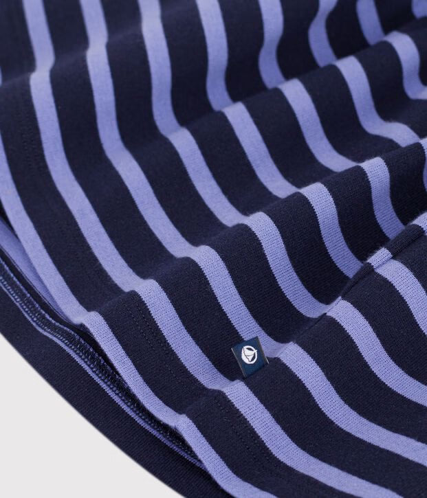 Petit Bateau - Robe en coton manches longues à rayures