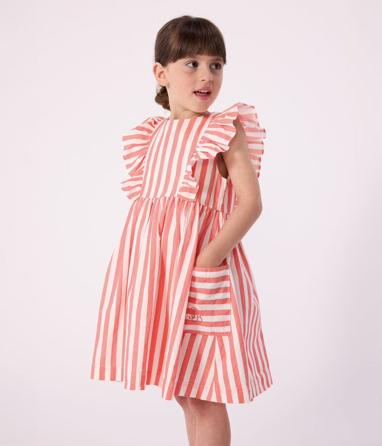 Petit Bateau - Robe sans manches enfant en coton à rayures