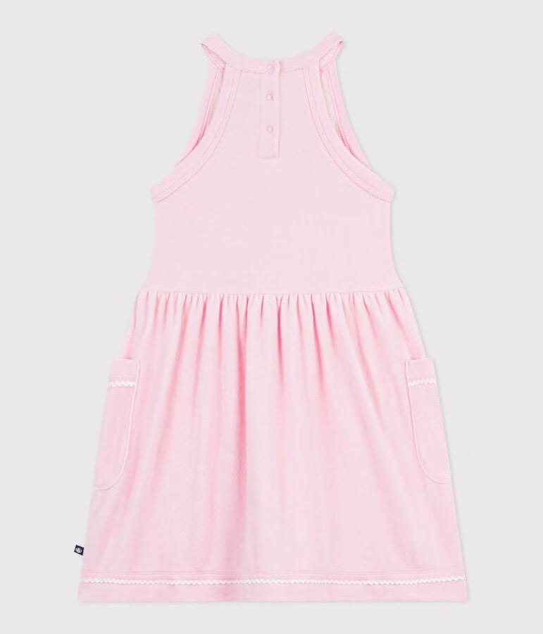 Petit Bateau - Robe sans manches enfant en coton uni