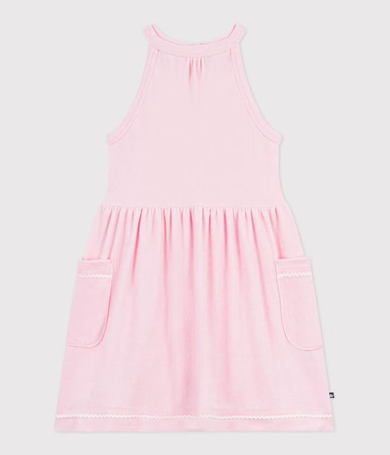 Petit Bateau - Robe sans manches enfant en coton uni