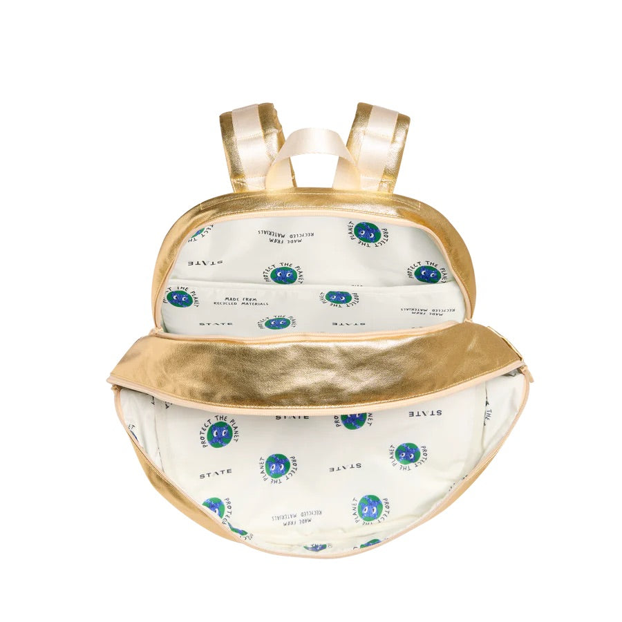 Un sac à dos ouvert pour montrer les deux compartiments principaux.