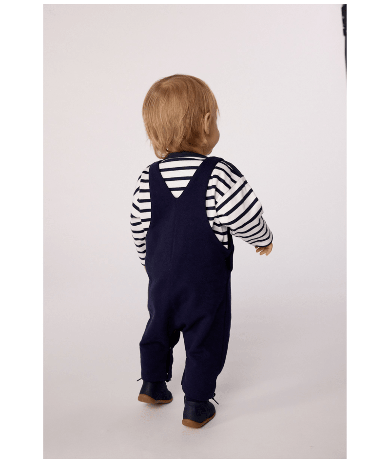 Petit Bateau - Salopette bébé en coton jambes longues unie
