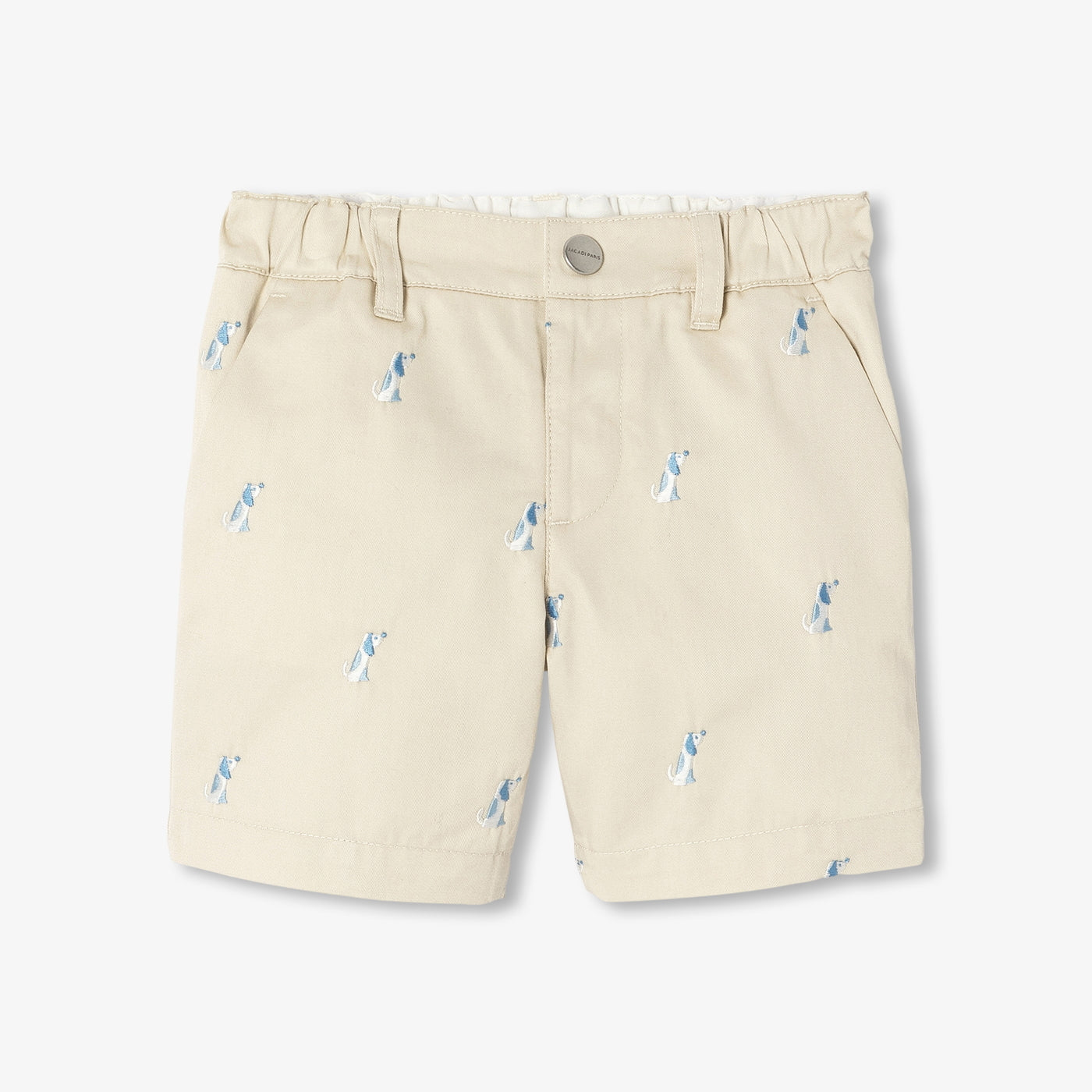 Jacadi - Short bébé garçon en twill brodé petits chiens