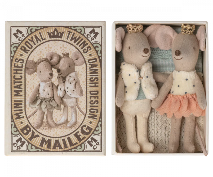 Maileg - Royal twin mice in a matchbox
