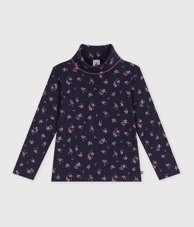 Petit Bateau - Sous-pull enfant en coton à fleurs