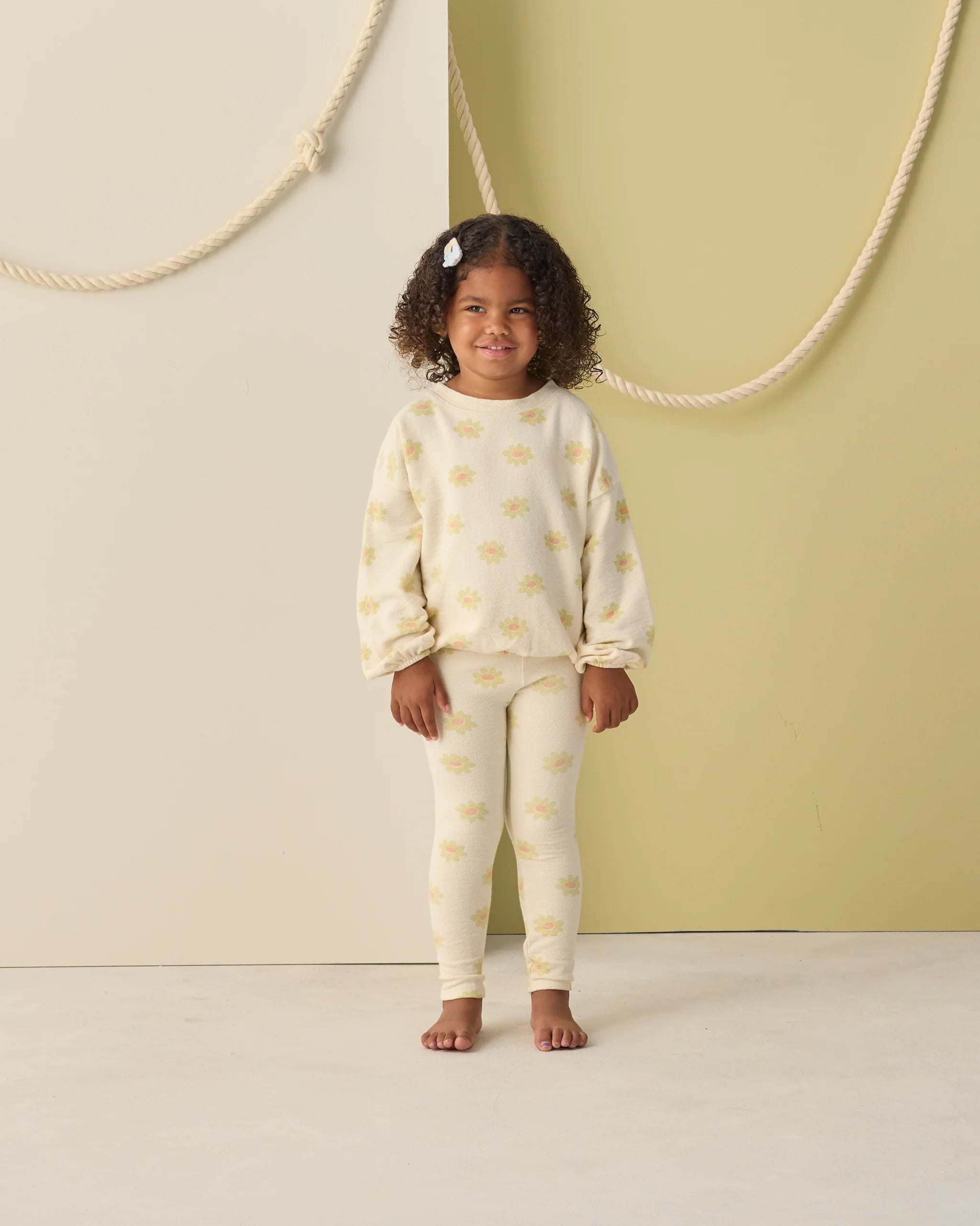 Rylee + Cru - Ensemble en tricot éponge marguerite jaune