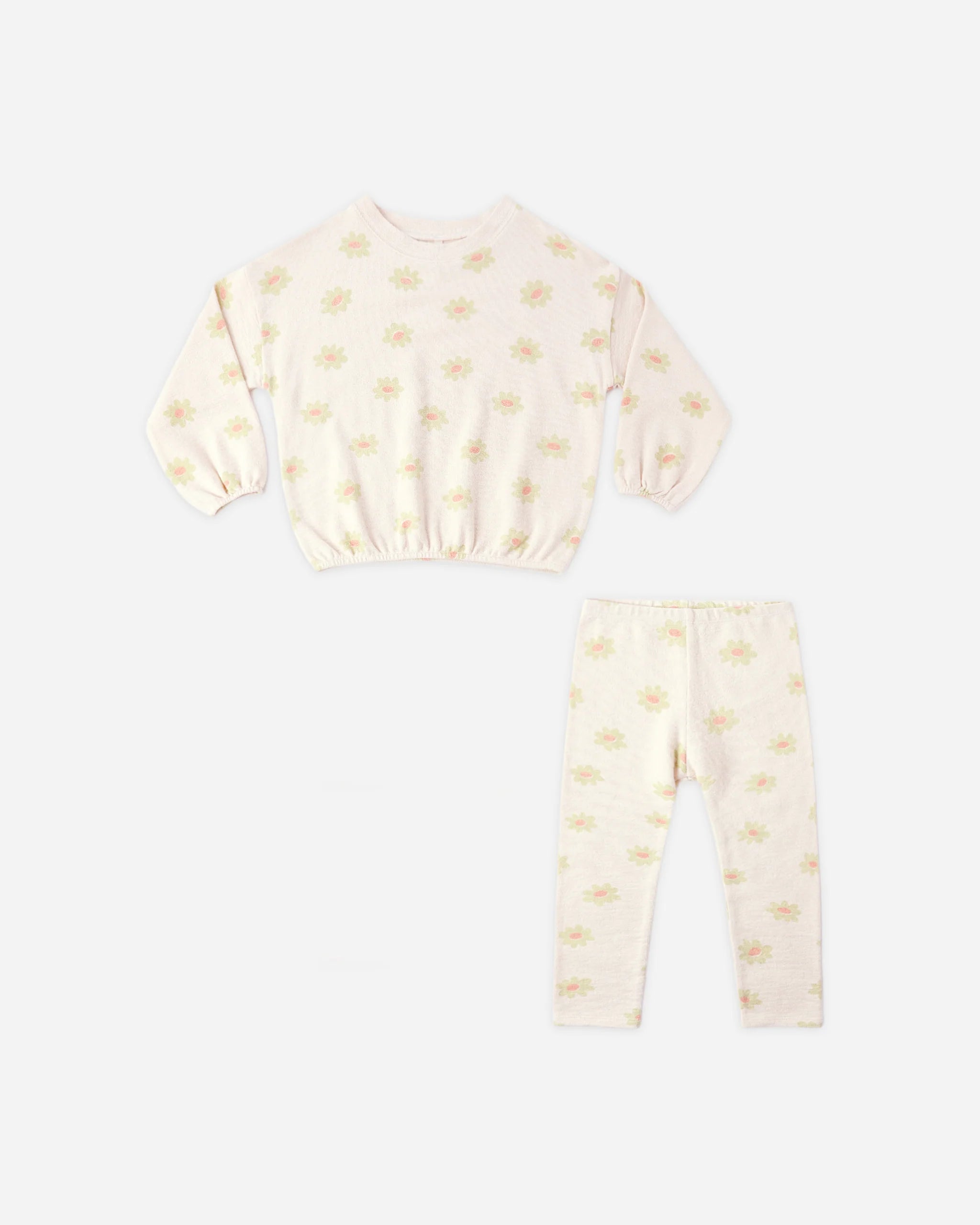 Rylee + Cru - Ensemble en tricot éponge marguerite jaune