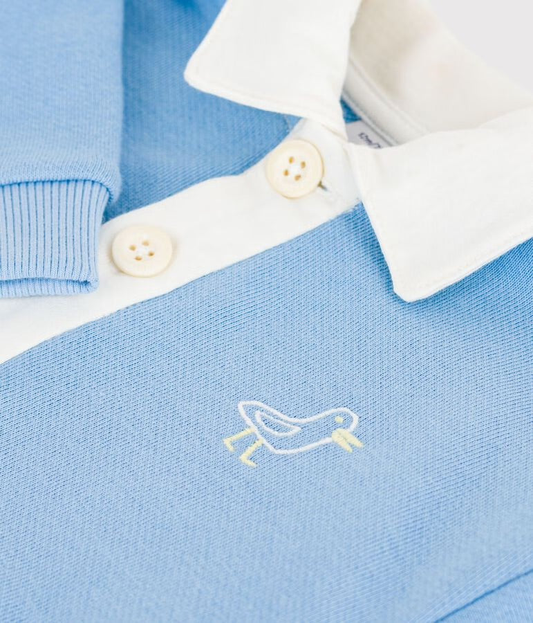Petit Bateau - Sweatshirt bébé en coton brodé mouette et motif au dos
