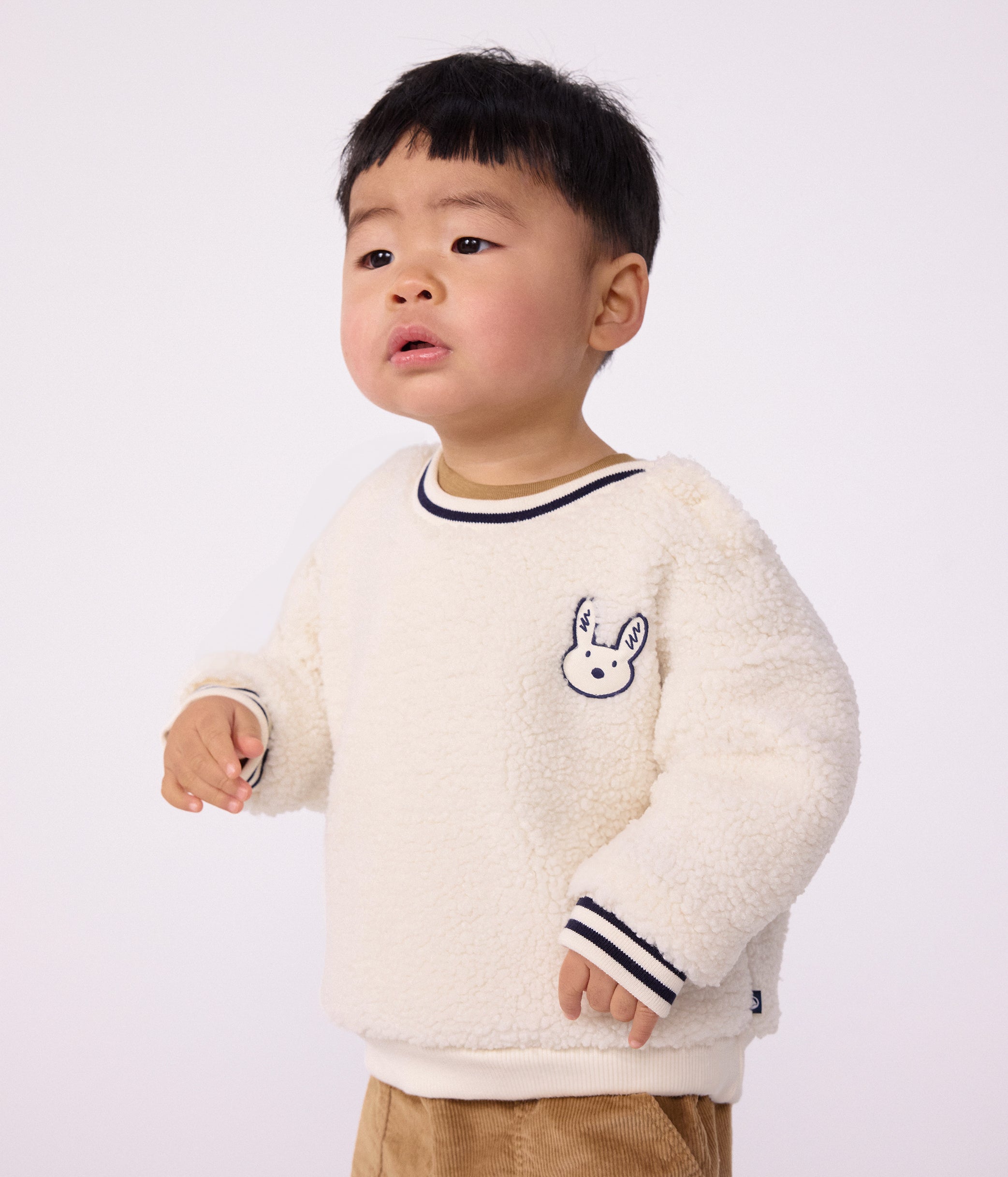 Petit Bateau - Sweatshirt bébé en sherpa unie