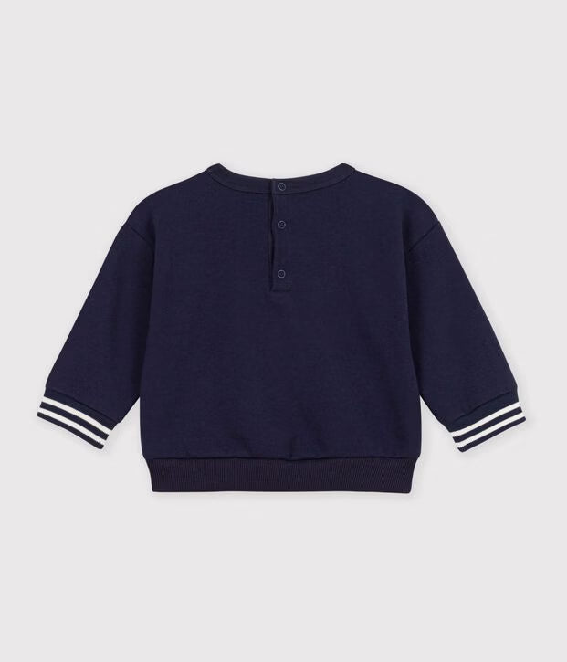 Petit Bateau - Baby's plain cotton sweatshirt with badge