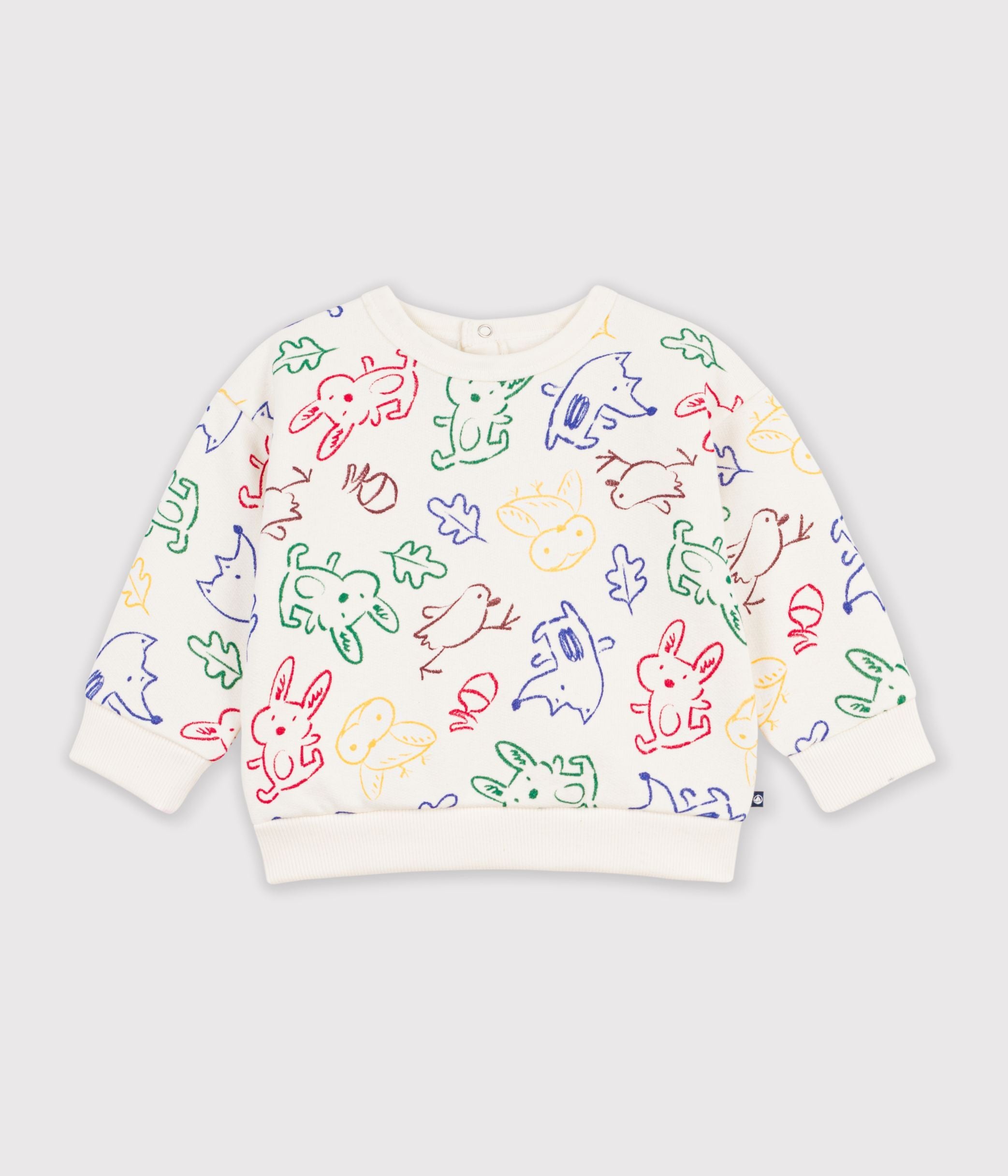 Petit Bateau - Baby Animal Print Cotton Sweatshirt