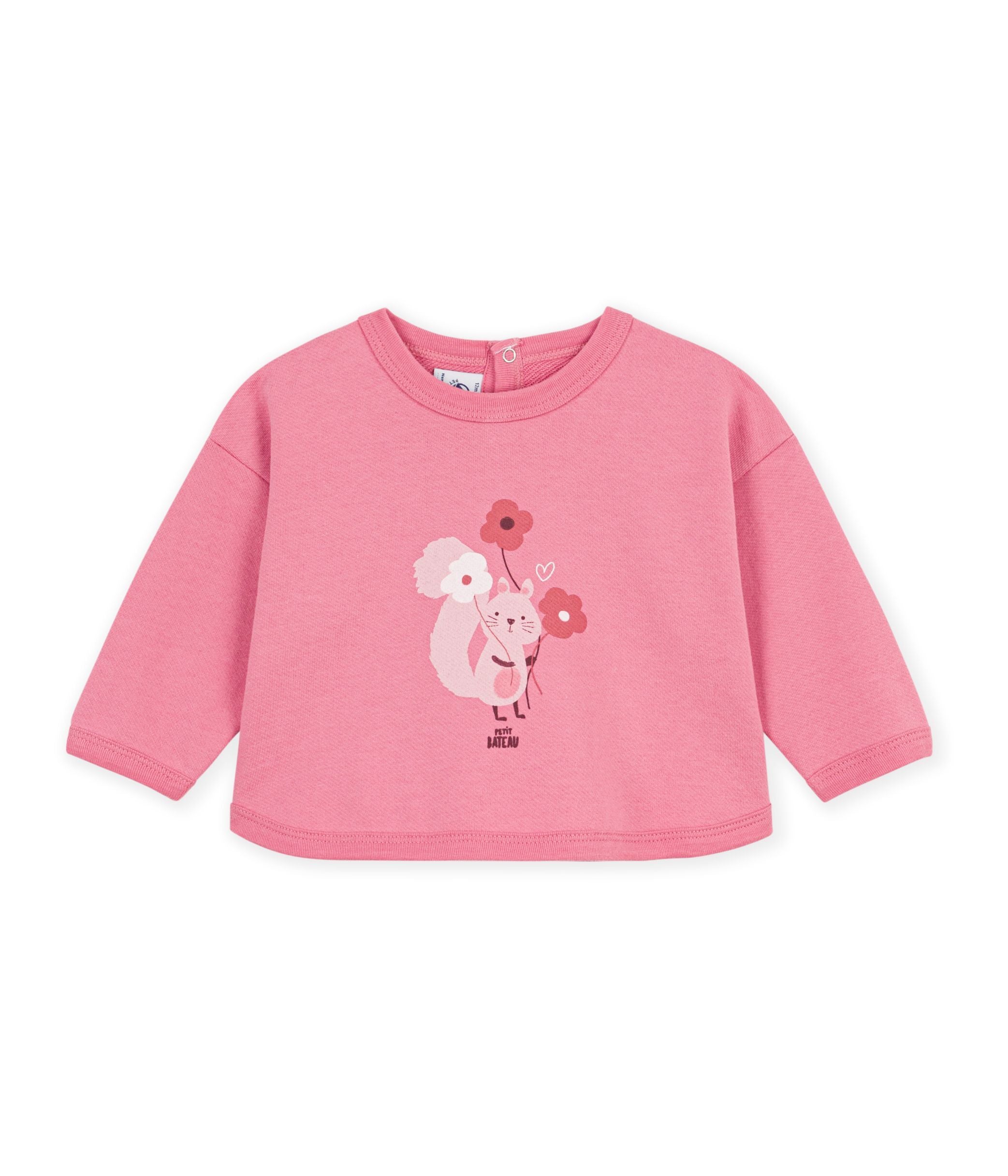 Petit Bateau - Sweatshirt bébé en coton imprimé animalier