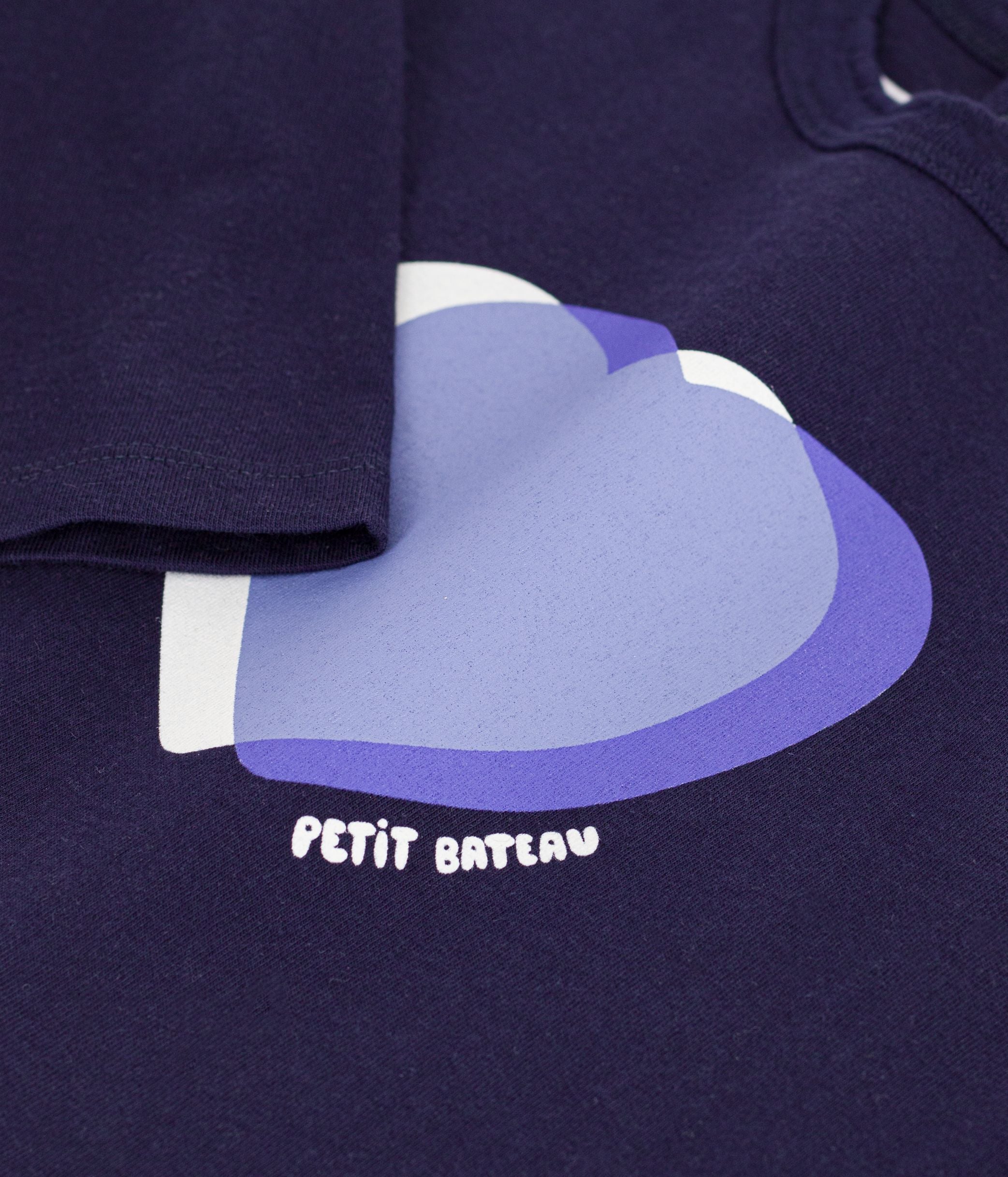 Petit Bateau - Baby's plain long-sleeved cotton T-shirt with pattern