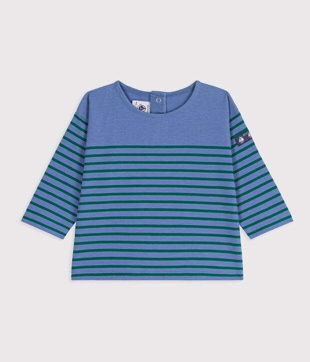 Petit Bateau - Baby long-sleeved striped cotton T-shirt