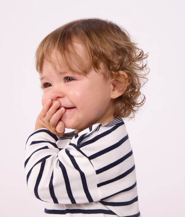 Petit Bateau - Baby long-sleeved striped cotton T-shirt