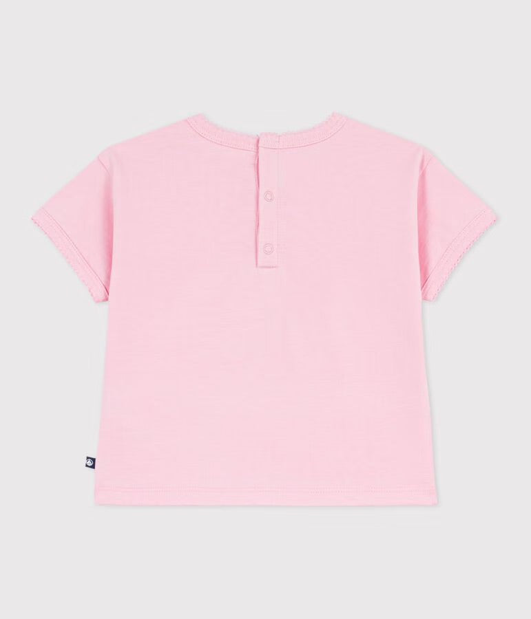 Petit Bateau - Tee-shirt bébé en coton à manches courtes, motif fleur