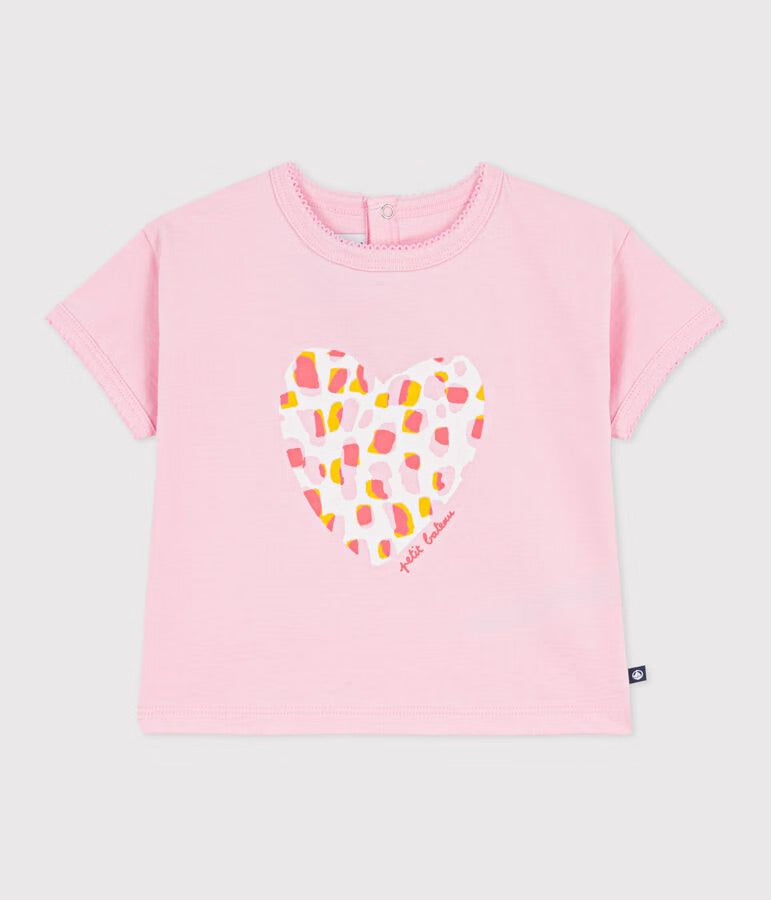 Petit Bateau - Tee-shirt bébé en coton à manches courtes, motif fleur
