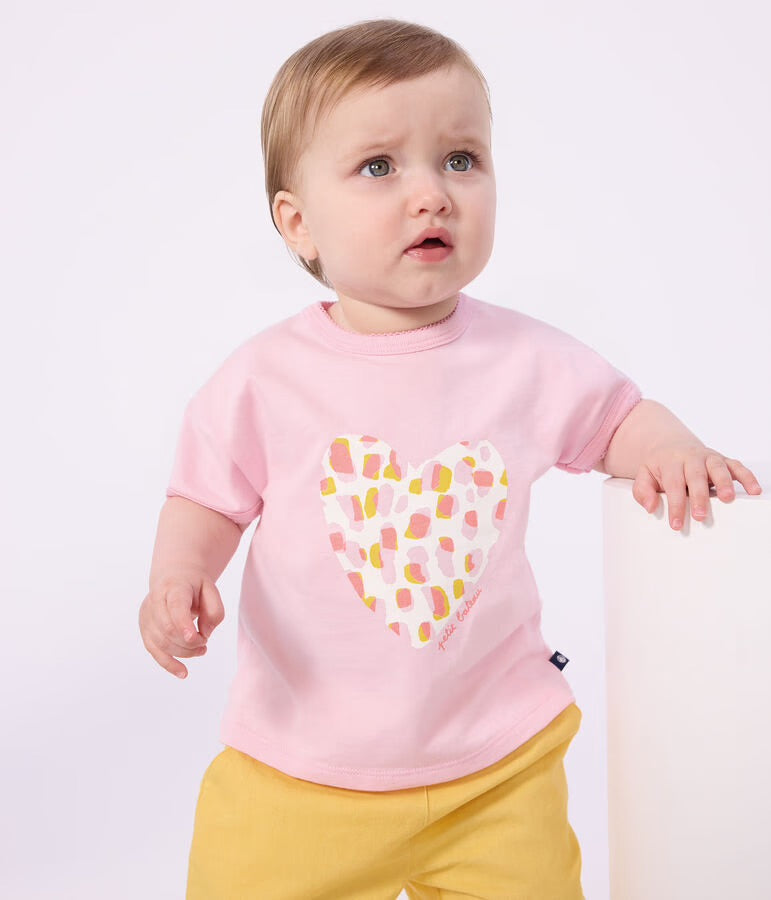 Petit Bateau - Tee-shirt bébé en coton à manches courtes, motif fleur