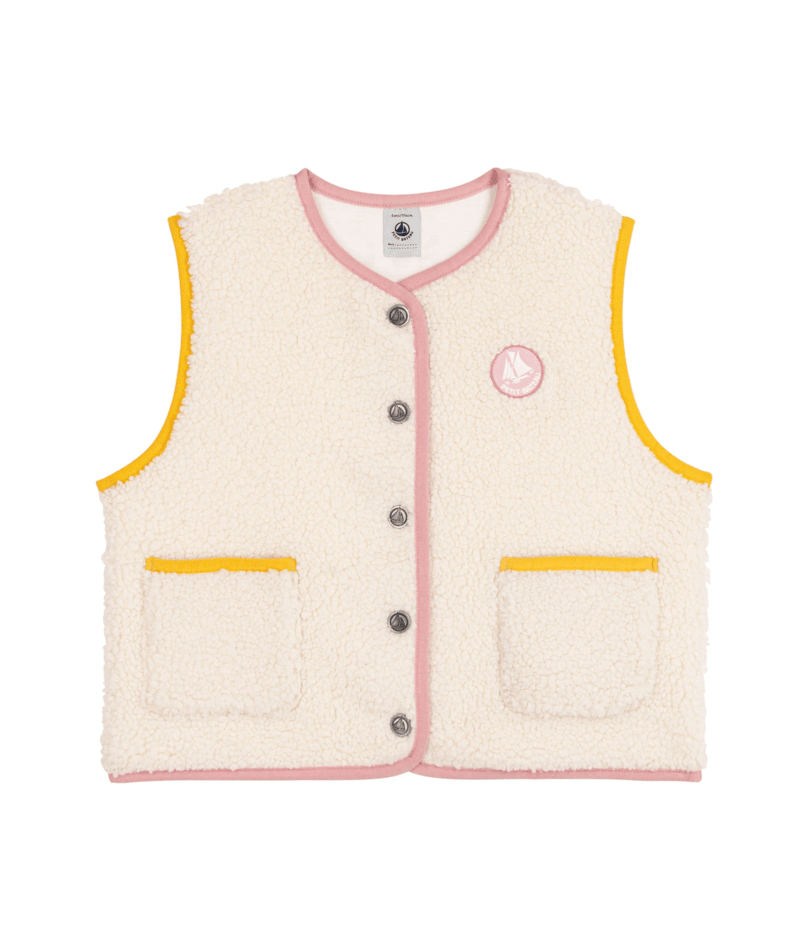 Petit Bateau - Gilet enfant en sherpa sans manches uni