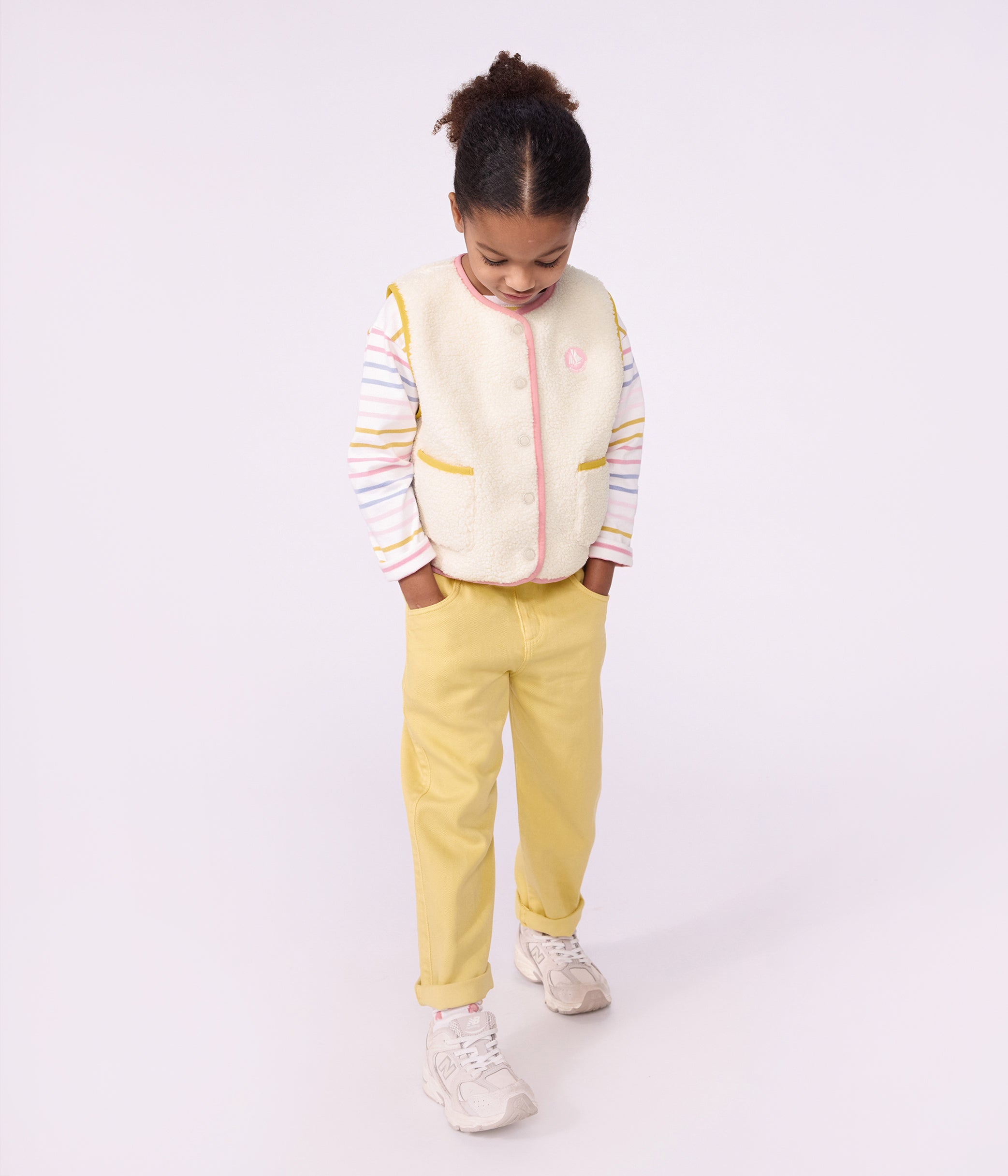Petit Bateau - Gilet enfant en sherpa sans manches uni