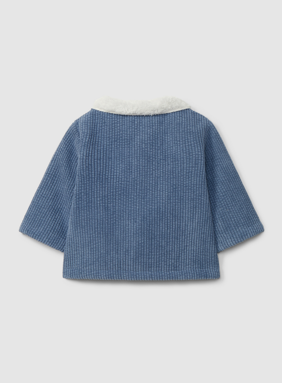 Laranjinha - Corduroy Jacket with Fur Collar