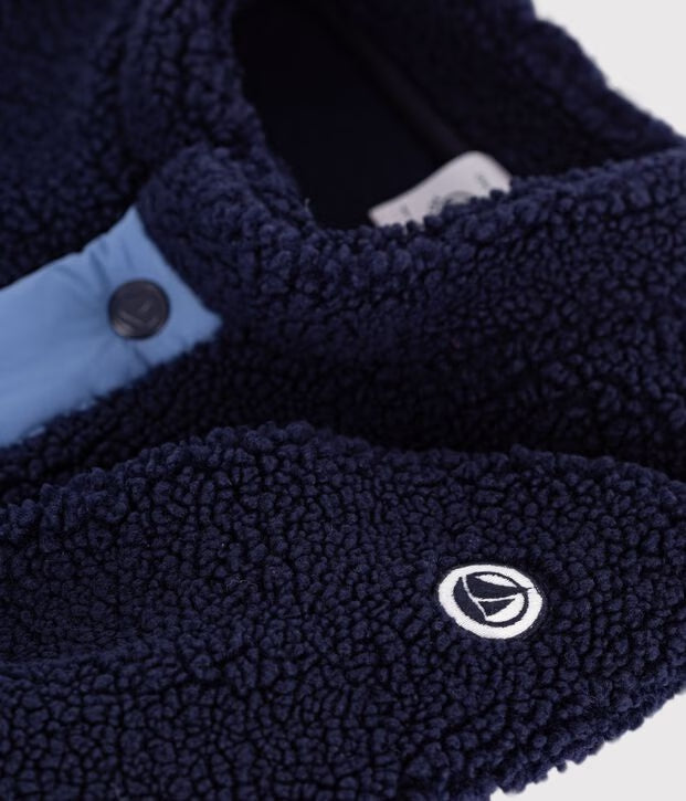Petit Bateau - Plain sherpa padded baby coat