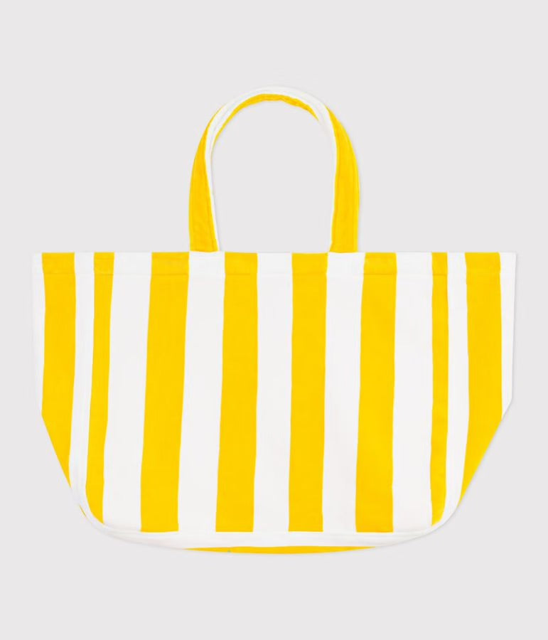 Petit Bateau - Sac de plage en coton éponge à rayures