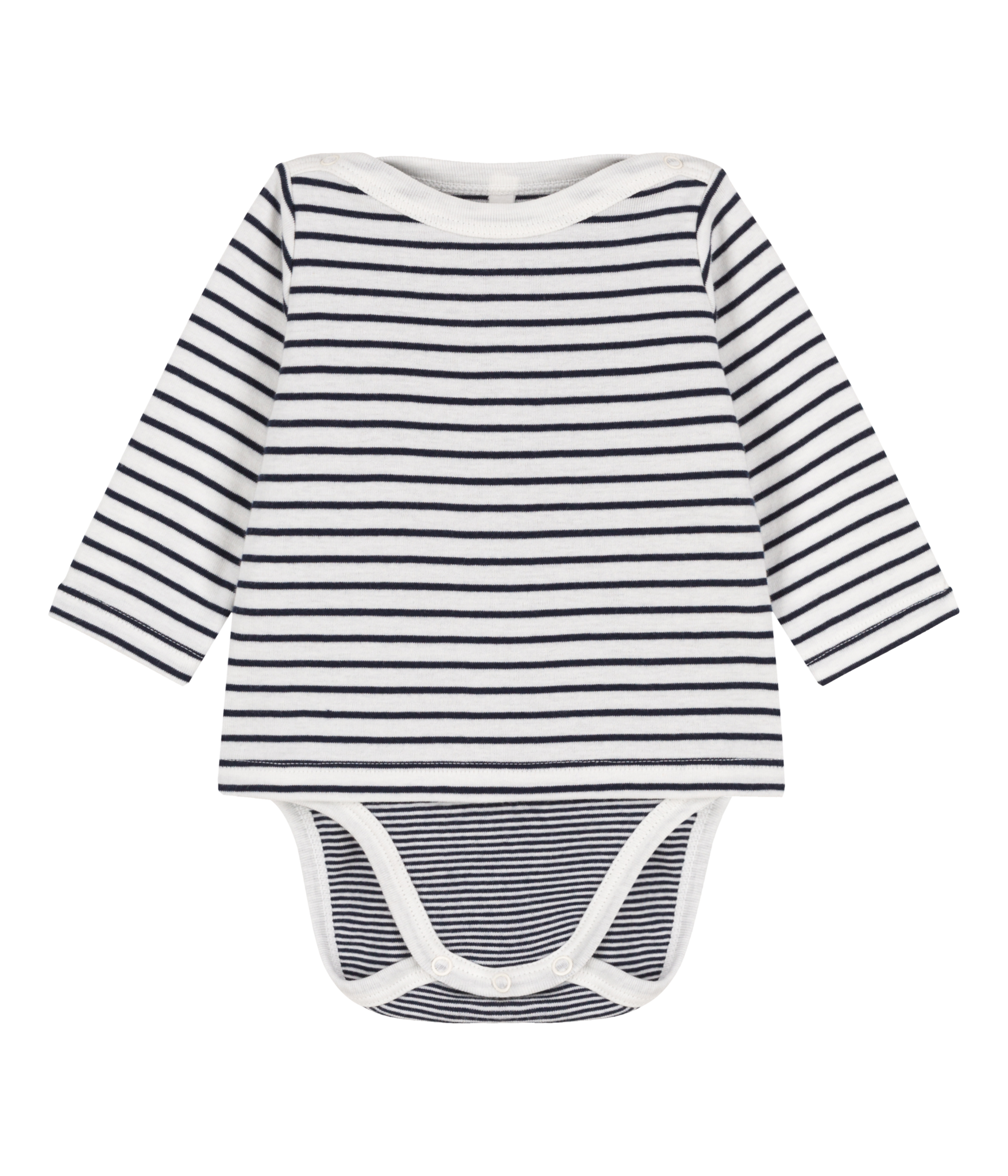 Petit Bateau - Striped bodysuit Mar/Smo