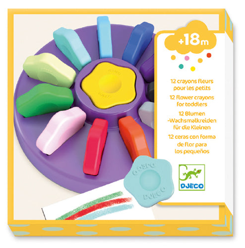 Djeco - 12 Crayons Fleurs Pour Les Petits