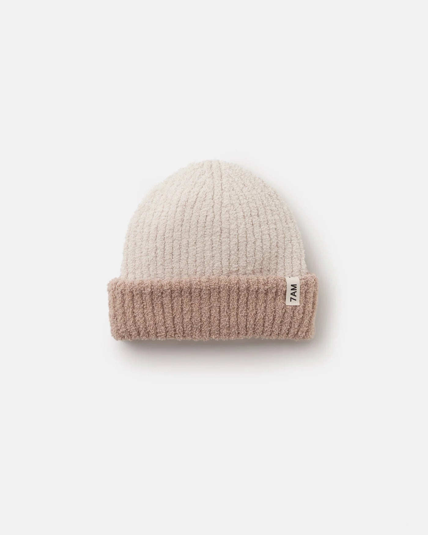 7 AM - Fuzzy Two-Tone Ribbed Beanie