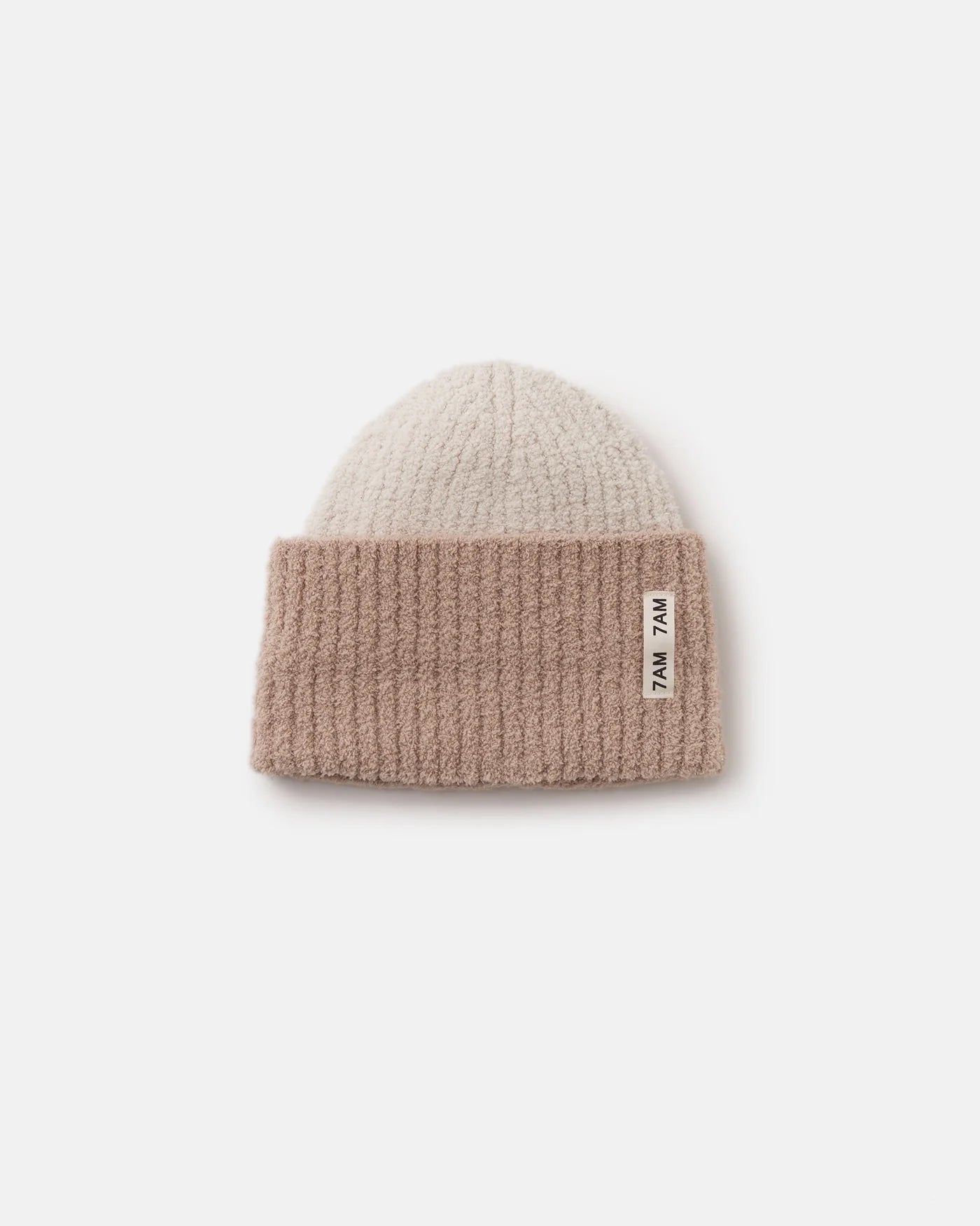 7 AM - Fuzzy Two-Tone Ribbed Beanie