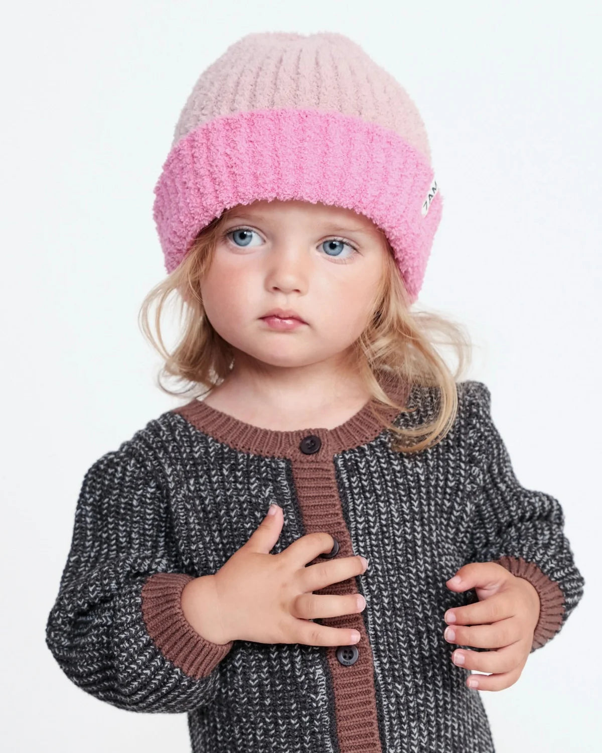 7 AM - Fuzzy Two-Tone Ribbed Beanie