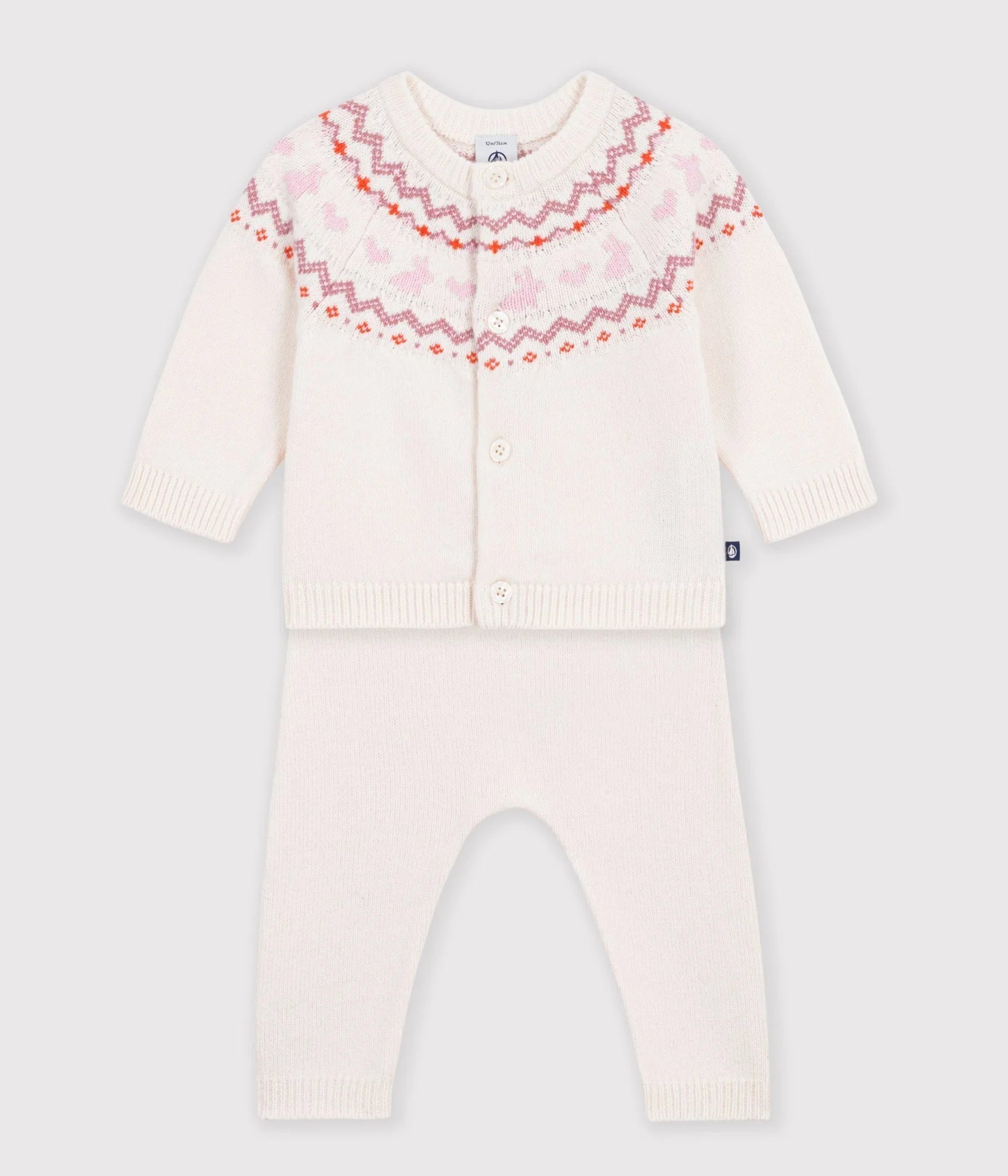 Petit Bateau - Ensemble bébé en tricot à motif jacquard