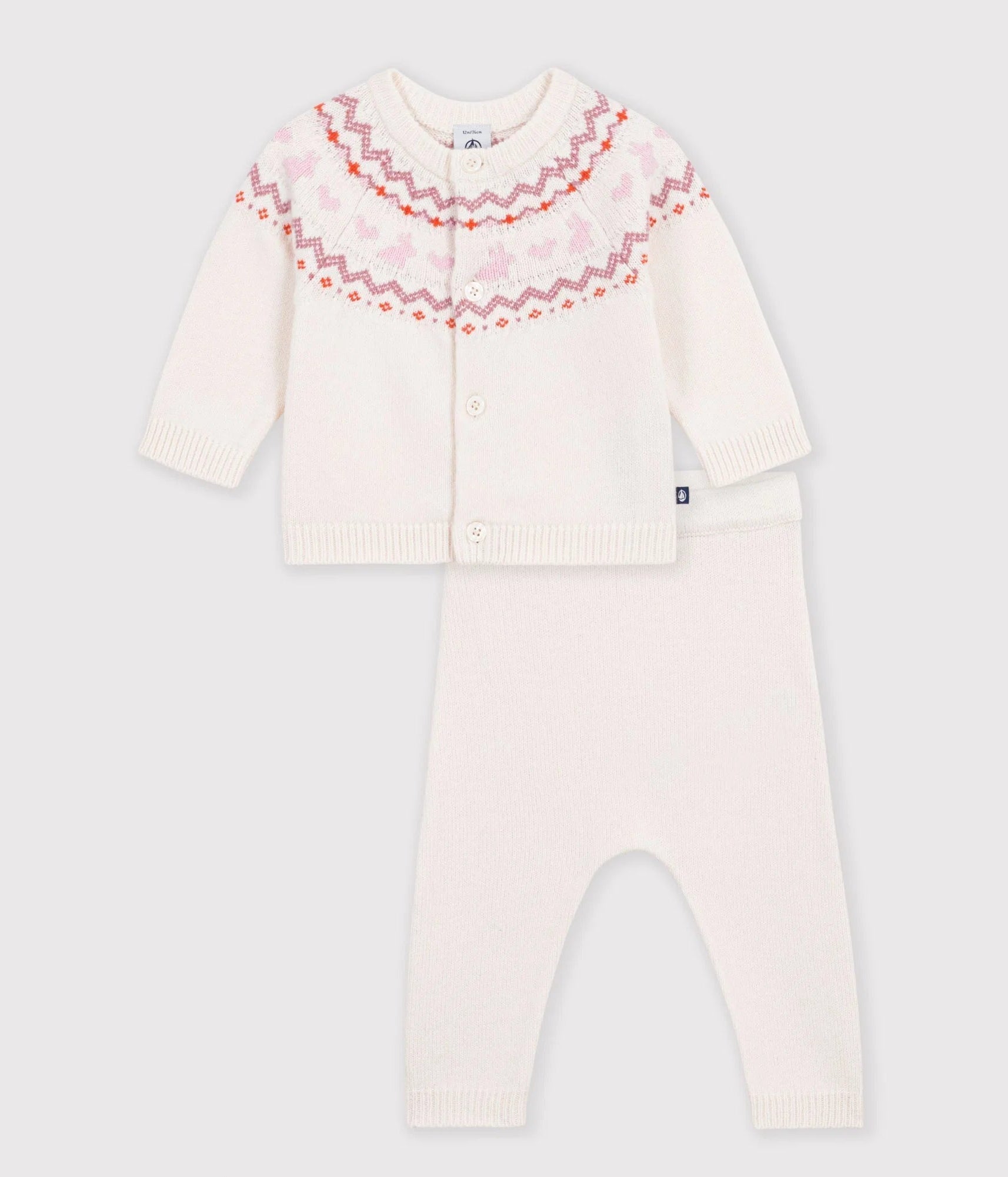Petit Bateau - Ensemble bébé en tricot à motif jacquard
