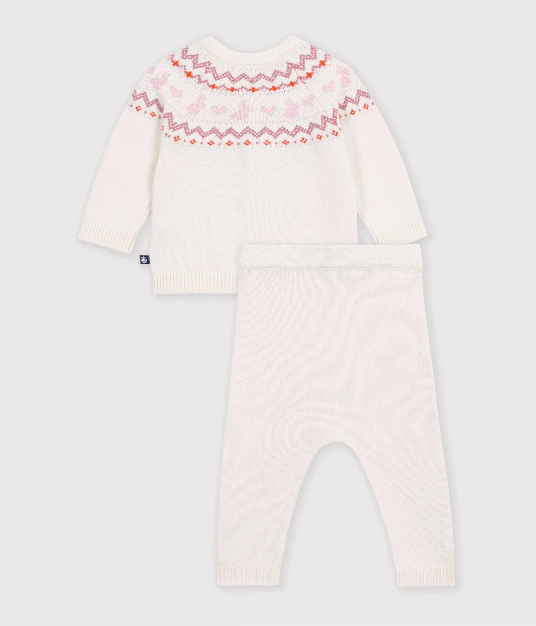 Petit Bateau - Ensemble bébé en tricot à motif jacquard