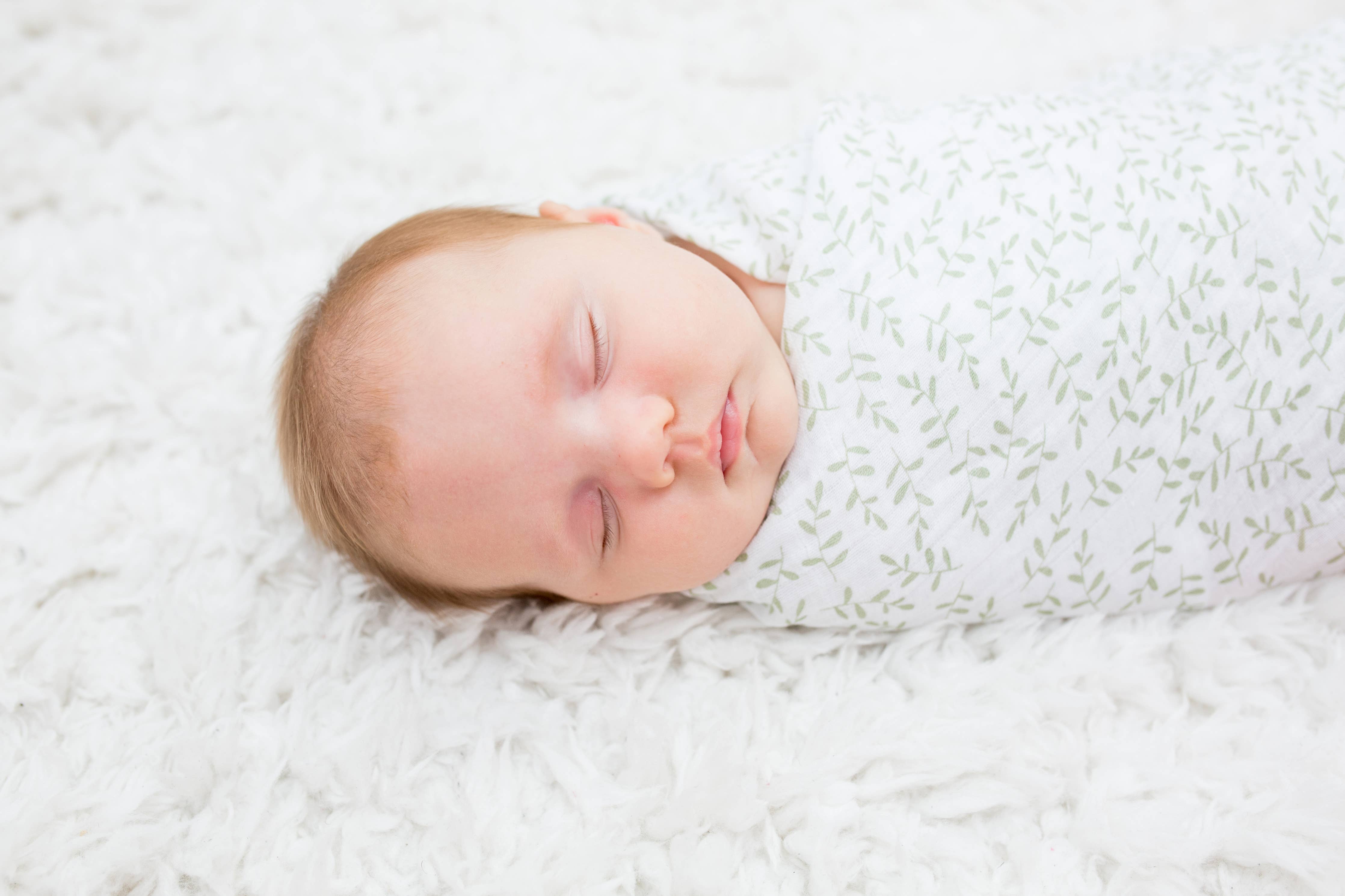 Lulujo - Cotton Muslin Swaddle Blanket - Greenery