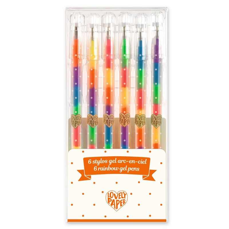 Djeco - 6 Rainbow Gel Pencils