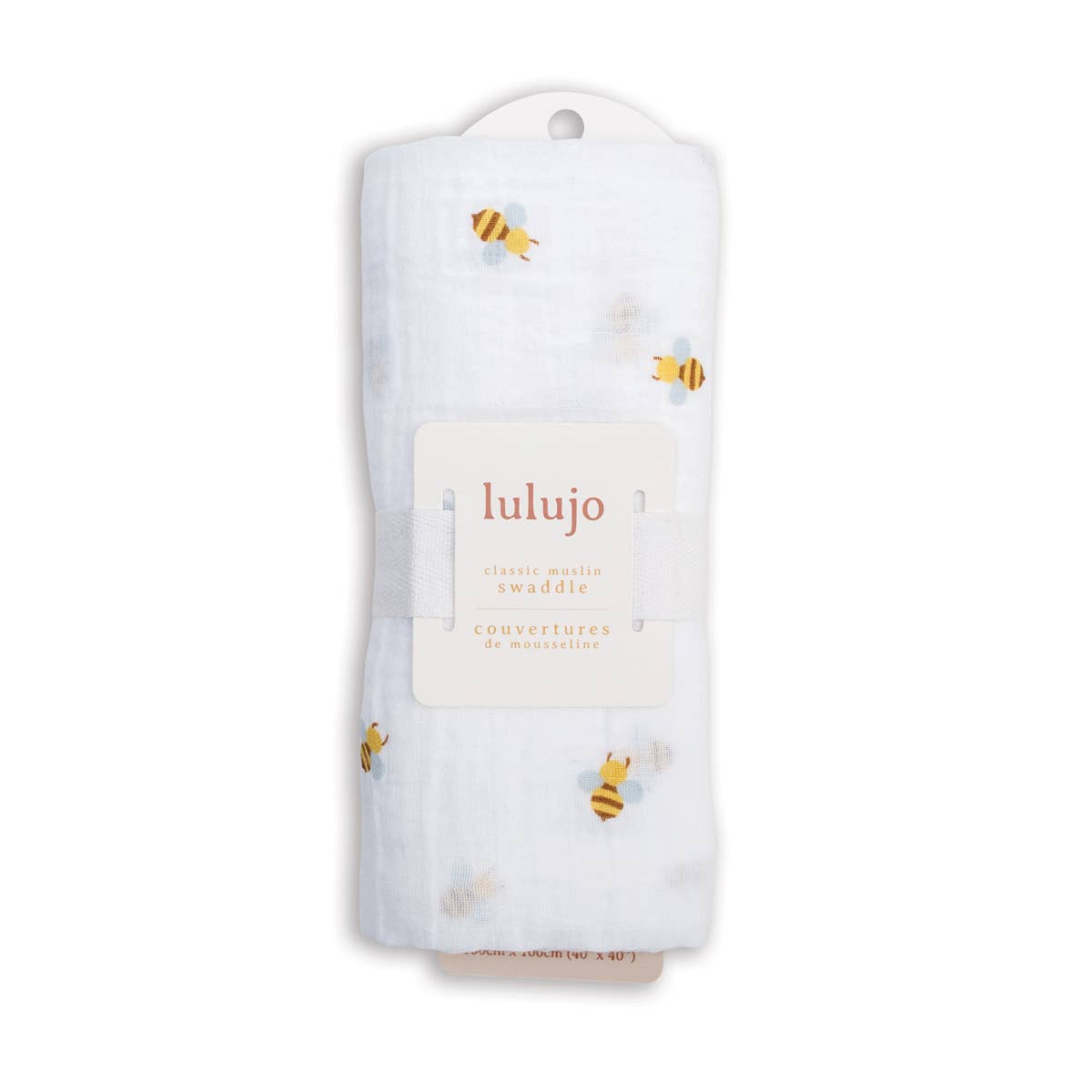 Lulujo - Cotton Muslin Swaddle Blanket - Bees