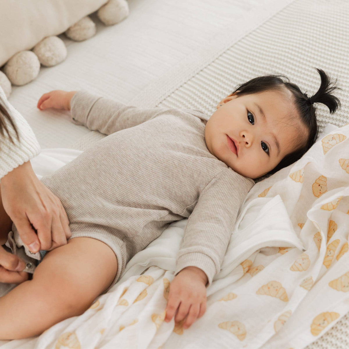 Perlimpinpin - Cotton Muslin Swaddle - Croissants