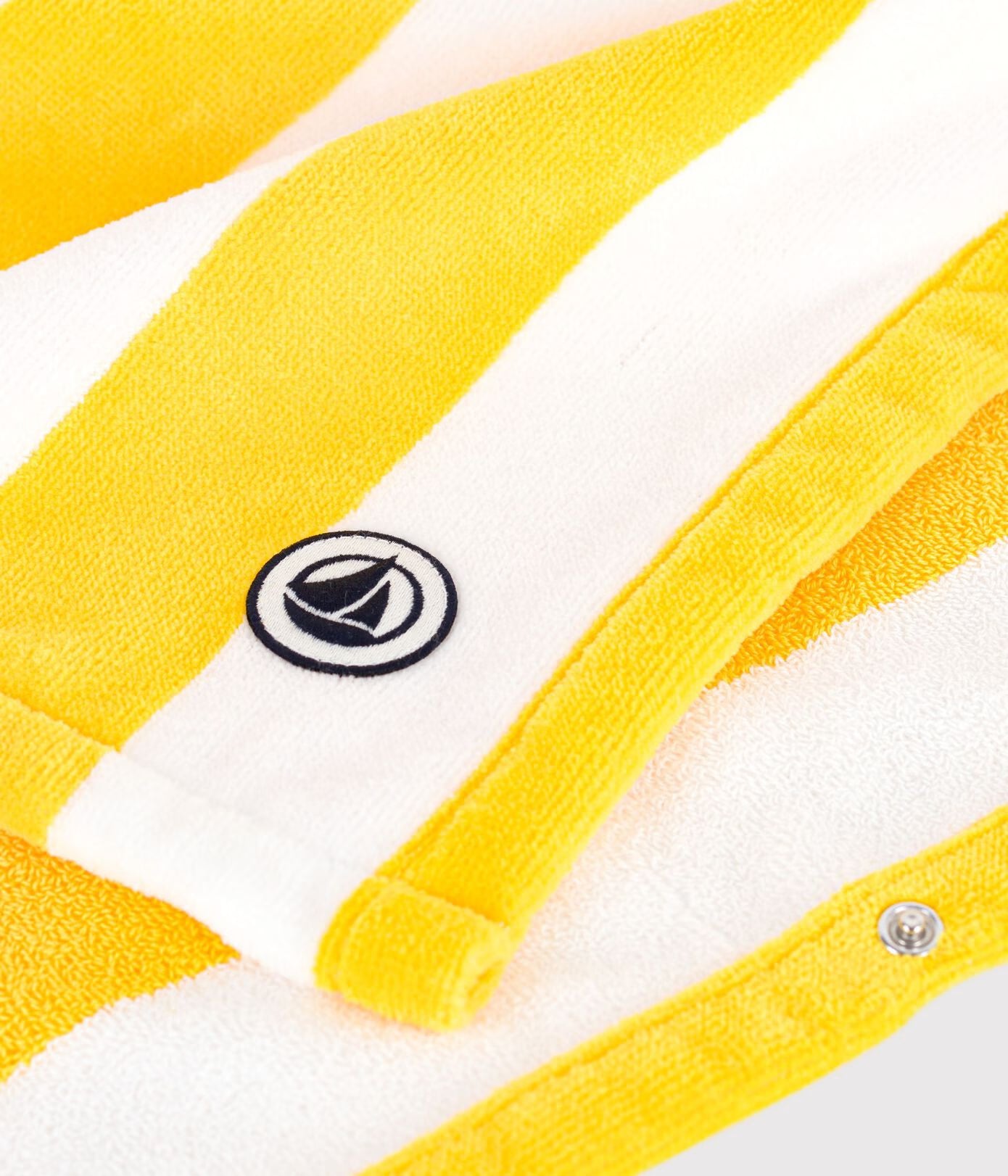 Petit Bateau - Poncho de bain enfant en coton éponge à rayures