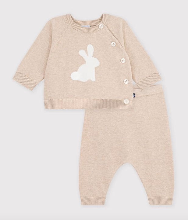 Petit Bateau - Ensemble bébé en tricot à motif