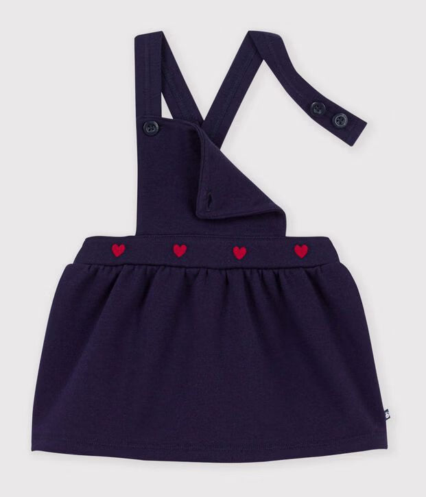 Petit Bateau - Robe bébé en coton sans manches et broderies cœurs