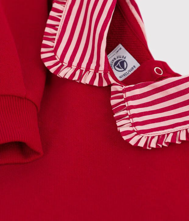 Petit Bateau - Sweatshirt à col enfant en coton uni